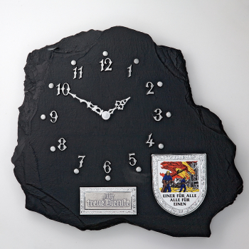 Große Wanduhr im Schieferlook