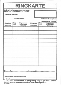 Ringkarten Geflügel Block a 100 Stück
