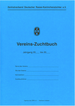 Vereinszuchtbuch ZDRK A4