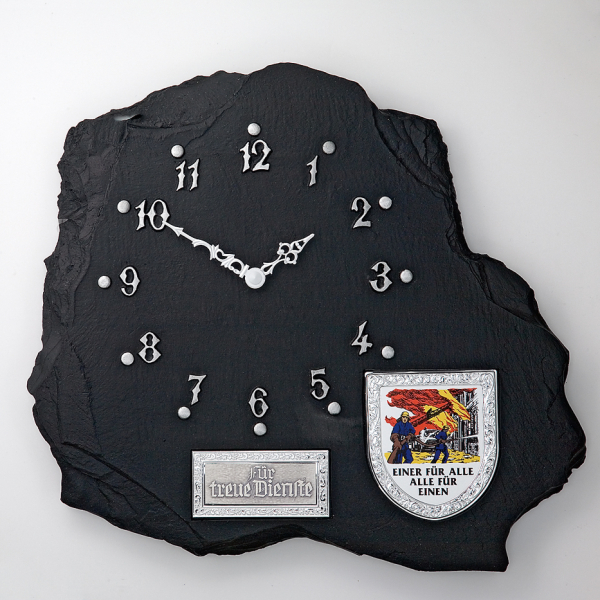 Große Wanduhr im Schieferlook
