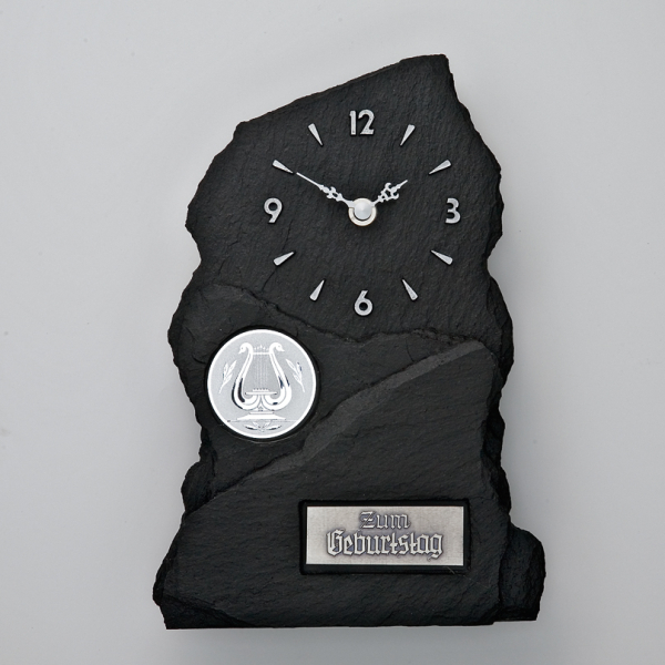 Große Schieferlook-Standuhr