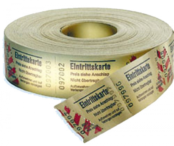 Eintrittkarten in Rollenform, 1000 Abrisse