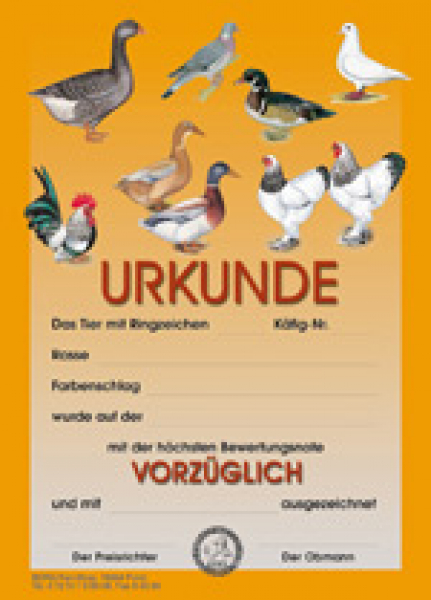 Käfigurkunden "v" Geflügel 10 Stück