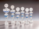 Pokal in 6 Größen - blau/silber
