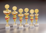Pokal in 6 Größen - rot/gold