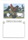 Ehrenurkunde mit Kleintierzuchtmotiv